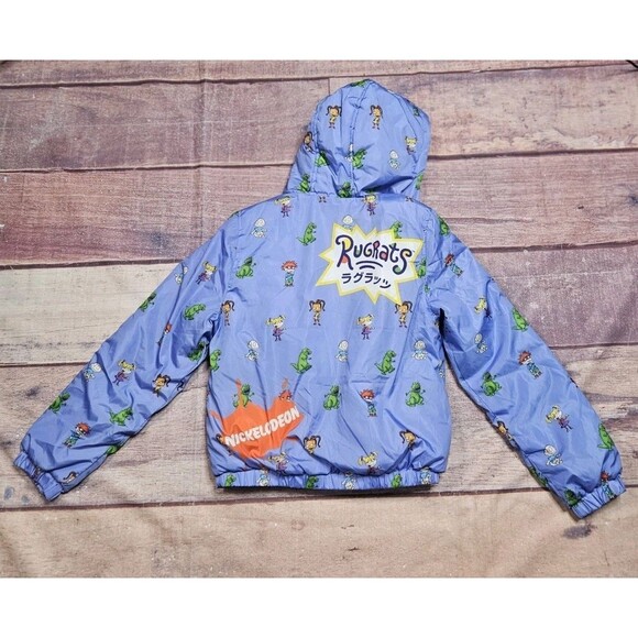 Rugrats Puffer Coat Sherpa Members Only Nickelodeon Full Zipper Kids Size Medium - Picture 4 of 8